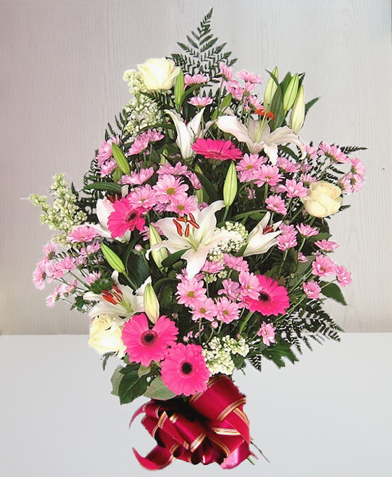 Ramo Funerario tonos Rosas